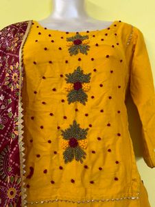 Yellow Embroidered Kurta Set