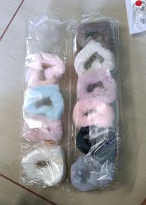 Heart Fuzzy Scrunchies Set