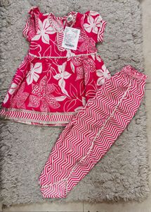 Girls' Floral pink suit