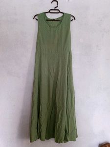 olive Green Printed Kurta Suit Set