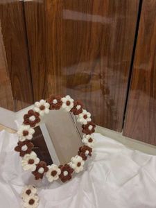 Crochet Flower Decorative Mirror 💓