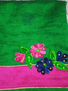 Beautiful Embroidery Work Saree