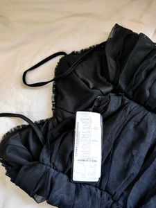 New With Tag! Black Ruched Bodycon Dress
