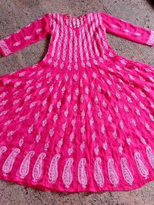 56 Kali Original Chikankari Flayer Kurti With Inne