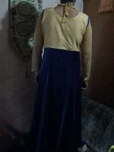 Ethnic Gown with silk and net fabric