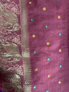 Maroon Silk Saree with Blouse