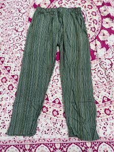 Striped Green Cotton Pants