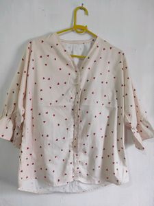 Love Print Beige Shirt