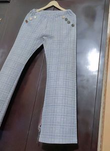 Grey Checked Print Trouser For 30 Waist