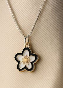 Sakura Noir- Minimalist Cherry Blossom Pendent⚘️