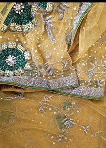 Beautiful Yellow Net Saree 💛💛