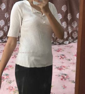 Ribbed Short Sleeve Top