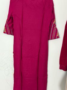 Pink Embroidered Kurta Set