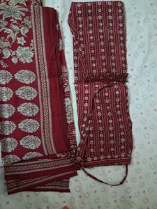 Maroon Suit With Full Size Dupatta
