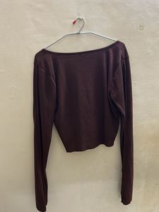LittleBox India Brown Full Sleeve Crop Top