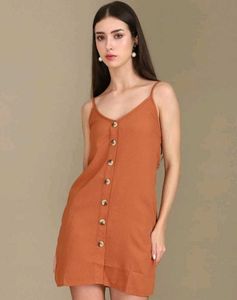 Button-Down Sun Dress With Two Pockets