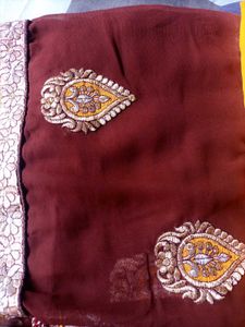 party wear yellow 💛, coffee colour saree 😍😍
