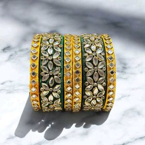 Elegant Kundan Bangle Set