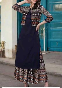 Women Kurta Plazzo And Ethnic Jacket