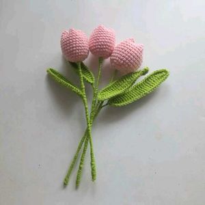 Crochet Pink Tulips (Set of 3)