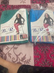 Combo Leggings Sea Green And Sky Blue