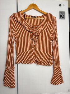 Striped Ruffle Top