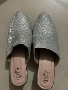 Party Wear Silver Glitter Sandals