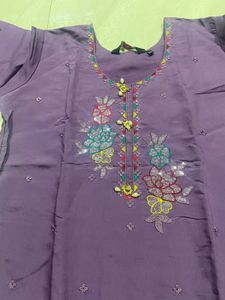 💜 Purple Party Wear Embroidered Suit 💜