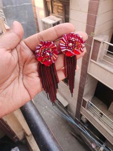 Red Earrings New Unused Party Wear