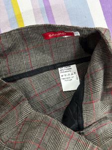 Vintage Plaid Wide Leg Trousers