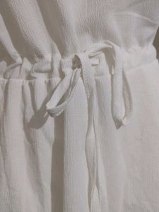 White Dress with Ruffle Sleeves
