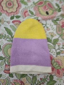 Cute money cap Pastel Colorblock Knit Balaclava