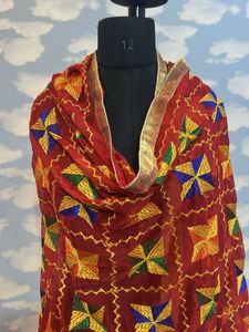 Embroidered Fulkari Dupatta