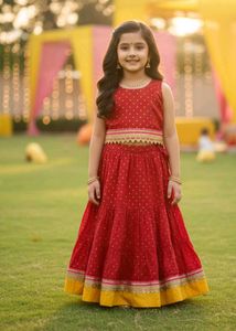 Red Ethnic Girls Clothing Set