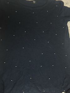 Black Embellished T-Shirt