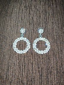 Sparkling Rhinestone Circle Drop Earrings