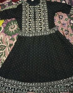 Embroidered Black Dress