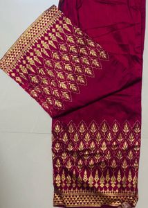 Pink &amp; Gold Embroidered Pants