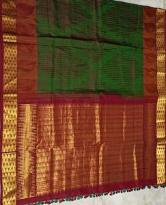 Green And Maroon Silk Saree