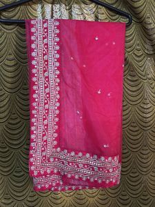 Pink Embroidered Dupatta