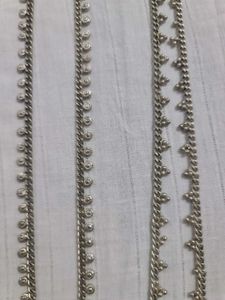 Vintage Silver Anklets (Set of Two)
