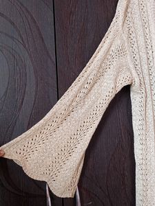 WOMAN GOLD CROCHET  SWEATER ❤️