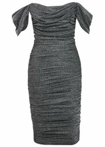 HOUSE OF CB &#39;Carlotta&#39; Grey lurex sparkle glitter