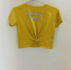 Yellow Cosmic Vibes Twist Tee