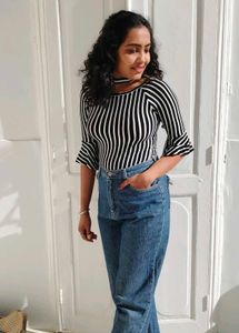 Striped Bell Sleeve Top
