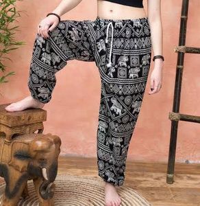 Elephant Print Short Harem Pants