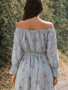 Floral Off-Shoulder Midi Dress