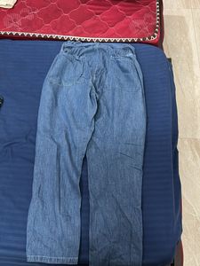 Denim Paperbag Waist Pants