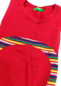Benetton Striped Logo Sweater