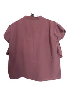 Mauve Pink Top With Ruffles
